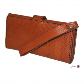 ارسال رایگان-کیف پول چرم طبیعی عسلی مدل آریو 