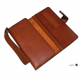 ارسال رایگان-کیف پول چرم طبیعی عسلی مدل آریو 