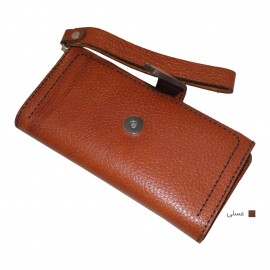 ارسال رایگان-کیف پول چرم طبیعی عسلی مدل آریو 