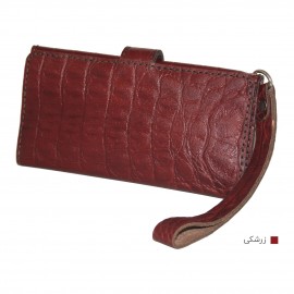 ارسال رایگان-کیف پول چرم طبیعی زرشکی مدل آریو 
