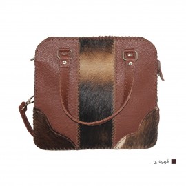 ارسال رایگان-کیف زنانه دستی و دوشی دست دوز چرم طبیعی پوستی همراه با کیف پول 