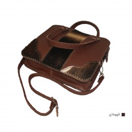 ارسال رایگان-کیف زنانه دستی و دوشی دست دوز چرم طبیعی پوستی همراه با کیف پول 