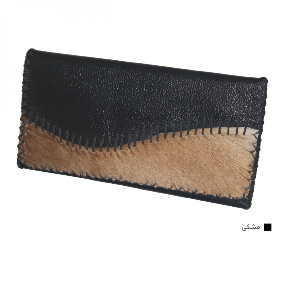 ارسال رایگان-کیف پول چرم طبیعی پوستی مشکی دستدوزی 