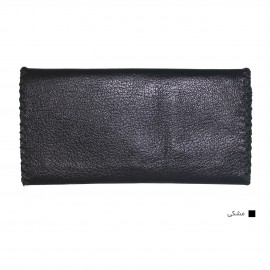 ارسال رایگان-کیف پول چرم طبیعی پوستی مشکی دستدوزی 