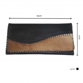 ارسال رایگان-کیف پول چرم طبیعی پوستی مشکی دستدوزی 