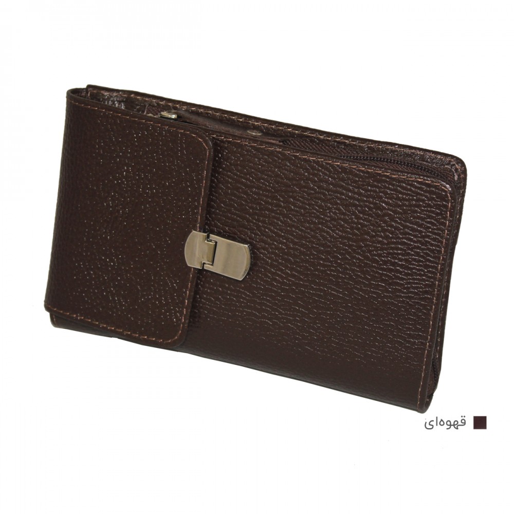 ارسال رایگان-کیف پاسپورت و پول چرم طبیعی قهوه ای مدل آریانا 