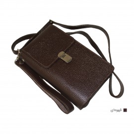ارسال رایگان-کیف پاسپورت و پول چرم طبیعی قهوه ای مدل آریانا 