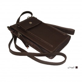 ارسال رایگان-کیف پاسپورت و پول چرم طبیعی قهوه ای مدل آریانا 