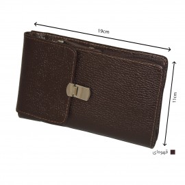 ارسال رایگان-کیف پاسپورت و پول چرم طبیعی قهوه ای مدل آریانا 