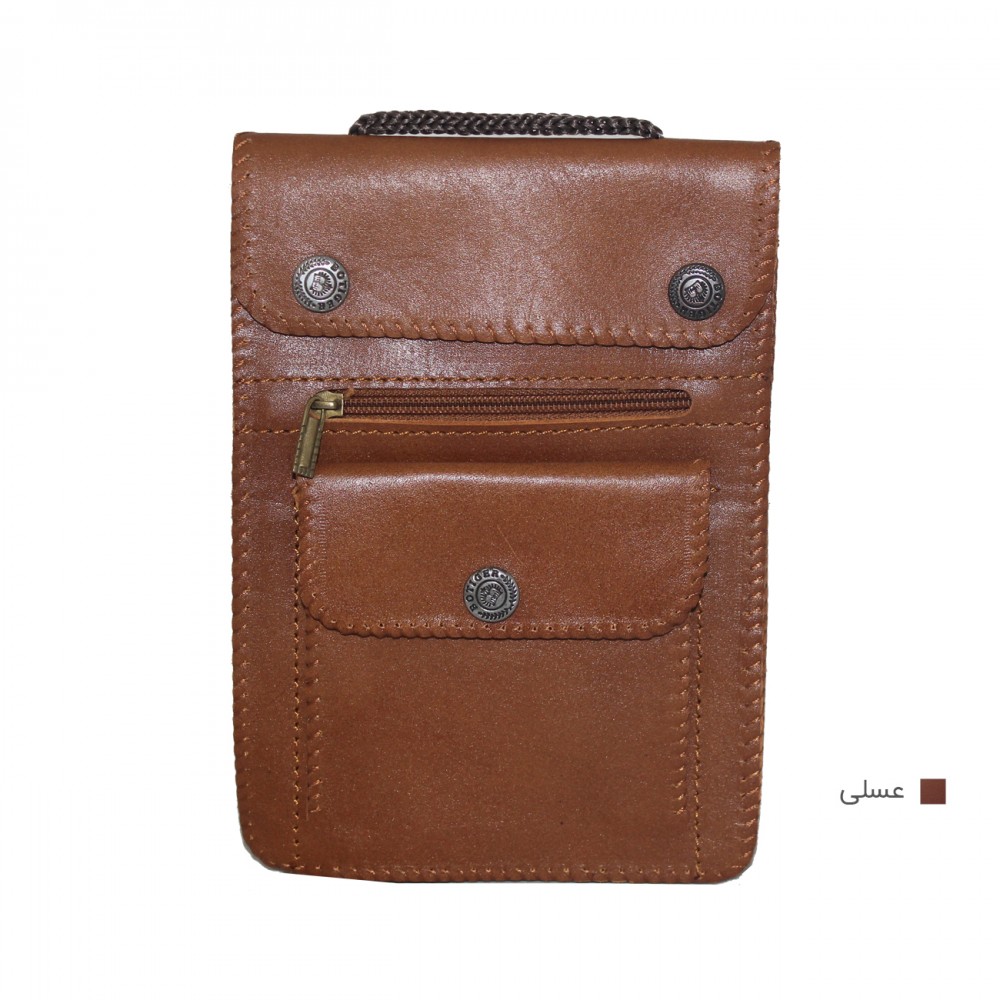 ارسال رایگان-کیف پاسپورت و پول چرم طبیعی عسلی 