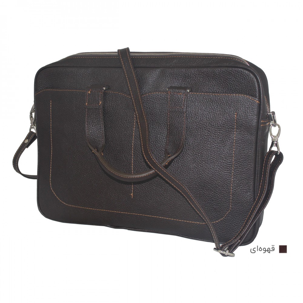 ارسال رایگان-کیف اداری چرم طبیعی مردانه قهوه ای مدل شرانگ