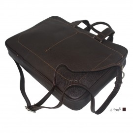 ارسال رایگان-کیف اداری چرم طبیعی مردانه قهوه ای مدل شرانگ