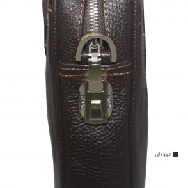 ارسال رایگان-کیف اداری چرم طبیعی مردانه قهوه ای مدل شرانگ