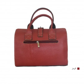 ارسال رایگان-کیف زنانه دستی و دوشی صندوقی چرم طبیعی قرمز 