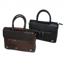 ارسال رایگان-کیف زنانه دستی و دوشی مدل پریسا چرم طبیعی مشکی 