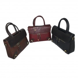 ارسال رایگان-کیف زنانه دستی و دوشی مدل پریسا چرم طبیعی زرشکی 