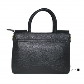 ارسال رایگان-کیف زنانه دستی و دوشی مدل پریسا چرم طبیعی مشکی 