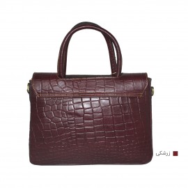 ارسال رایگان-کیف زنانه دستی و دوشی مدل پریسا چرم طبیعی زرشکی 