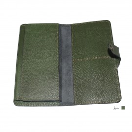 ارسال رایگان-کیف پول زنانه سبز چرم طبیعی مدل پریا 