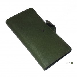 ارسال رایگان-کیف پول زنانه سبز چرم طبیعی مدل پریا 