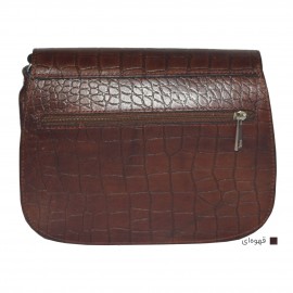 ارسال رایگان-کیف دوشی چرم طبیعی قهوه ای مدل نیلوفر 