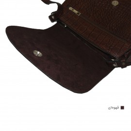 ارسال رایگان-کیف دوشی چرم طبیعی قهوه ای مدل نیلوفر 