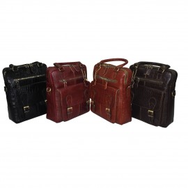 ارسال رایگان-کیف اسپورت چرم طبیعی دوشی و دستی عسلی مدل کوروش 