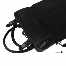 ارسال رایگان-کیف اسپورت چرم طبیعی دوشی و دستی مشکی مدل کوروش