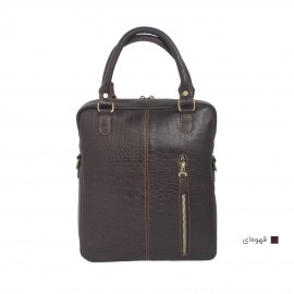 ارسال رایگان-کیف اسپورت چرم طبیعی دوشی و دستی قهوه‌ای مدل کوروش