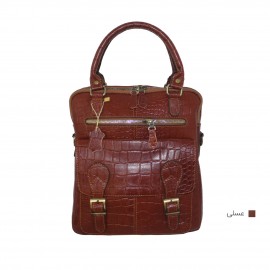 ارسال رایگان-کیف اسپورت چرم طبیعی دوشی و دستی عسلی مدل کوروش 