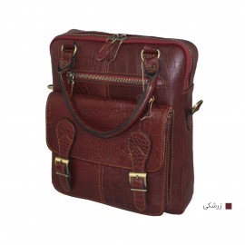 ارسال رایگان-کیف اسپورت چرم طبیعی دوشی و دستی زرشکی مدل کوروش