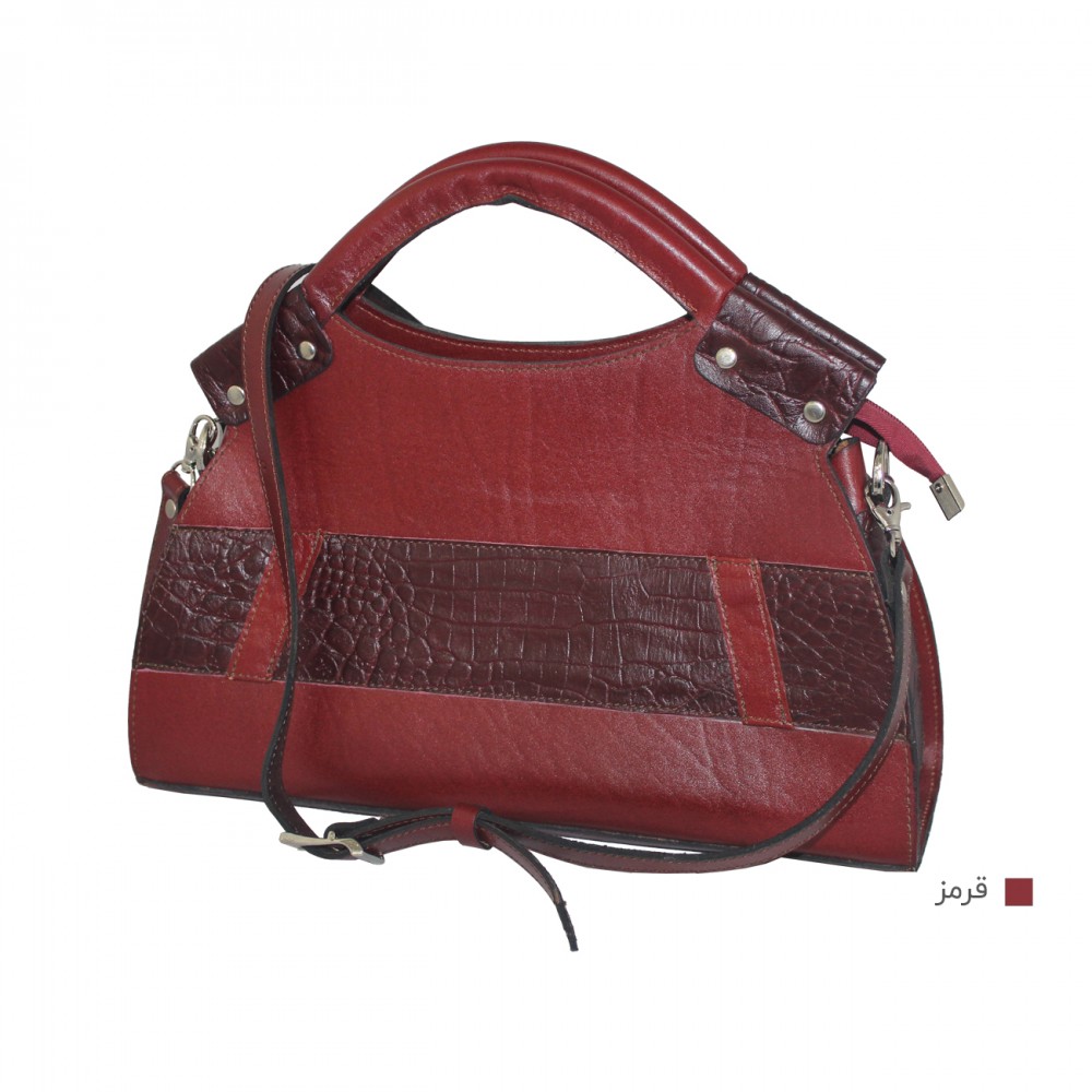ارسال رایگان-کیف زنانه چرم طبیعی دستی و دوشی قرمز مدل دایانا