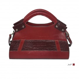 ارسال رایگان-کیف زنانه چرم طبیعی دستی و دوشی قرمز مدل دایانا