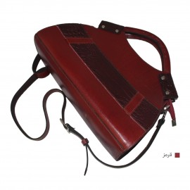 ارسال رایگان-کیف زنانه چرم طبیعی دستی و دوشی قرمز مدل دایانا