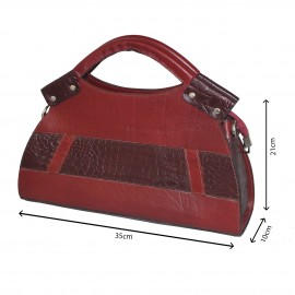 ارسال رایگان-کیف زنانه چرم طبیعی دستی و دوشی قرمز مدل دایانا
