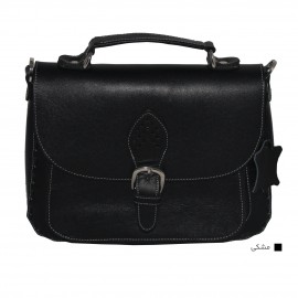 ارسال رایگان-کیف چرم طبیعی دستی دوشی مشکی مدل الیسا