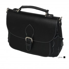 ارسال رایگان-کیف چرم طبیعی دستی دوشی مشکی مدل الیسا