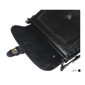 ارسال رایگان-کیف چرم طبیعی دستی دوشی مشکی مدل الیسا