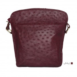 ارسال رایگان-کیف زنانه مجلسی جنس چرم طبیعی شتر مرغ زرشکی