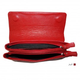 ارسال رایگان-کیف چرم طبیعی قرمز زنانه دوشی 