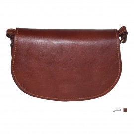 ارسال رایگان-کیف دوشی چرم طبیعی عسلی مدل ماندانا