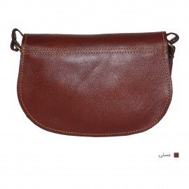 ارسال رایگان-کیف دوشی چرم طبیعی عسلی مدل ماندانا