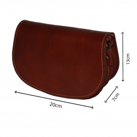 ارسال رایگان-کیف دوشی چرم طبیعی عسلی مدل ماندانا