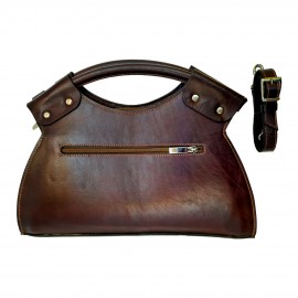 ارسال رایگان-کیف زنانه چرم  طبیعی دوشی و دستی گلدار زرشکی