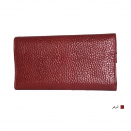 ارسال رایگان-کیف پول زنانه چرم طبیعی مدل دیپلمه زرشکی 
