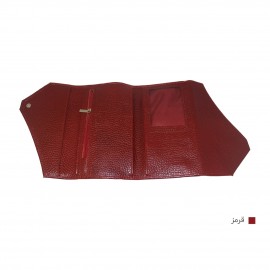 ارسال رایگان-کیف پول زنانه چرم طبیعی مدل دیپلمه زرشکی 