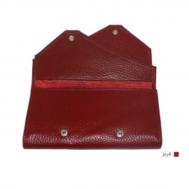 ارسال رایگان-کیف پول زنانه چرم طبیعی مدل دیپلمه زرشکی 