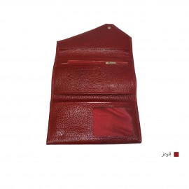 ارسال رایگان-کیف پول زنانه چرم طبیعی مدل دیپلمه زرشکی 