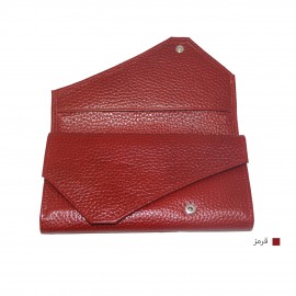 ارسال رایگان-کیف پول زنانه چرم طبیعی مدل دیپلمه زرشکی 