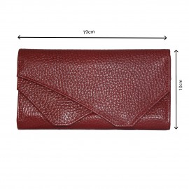 ارسال رایگان-کیف پول زنانه چرم طبیعی مدل دیپلمه زرشکی 